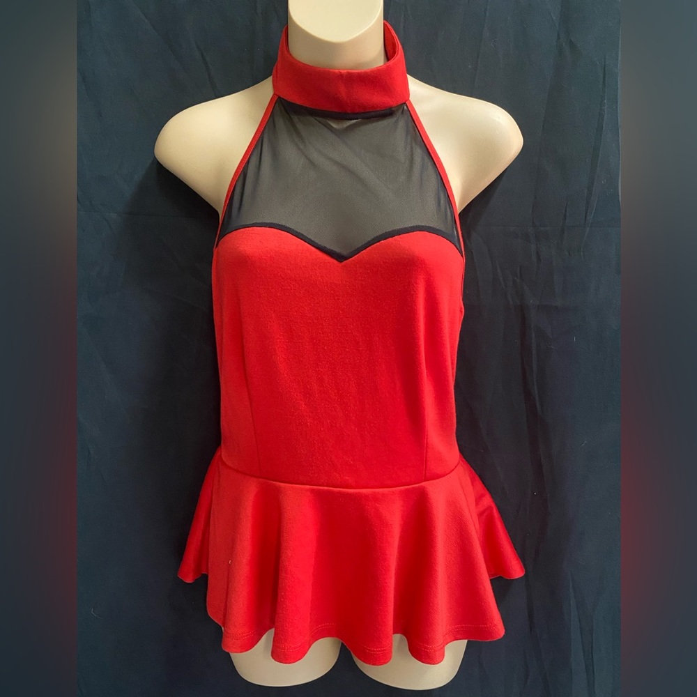 Body central red halter top size large